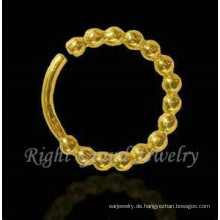 Gold Plated indische Nase Piercing Schmuck Hoop Nasenringe